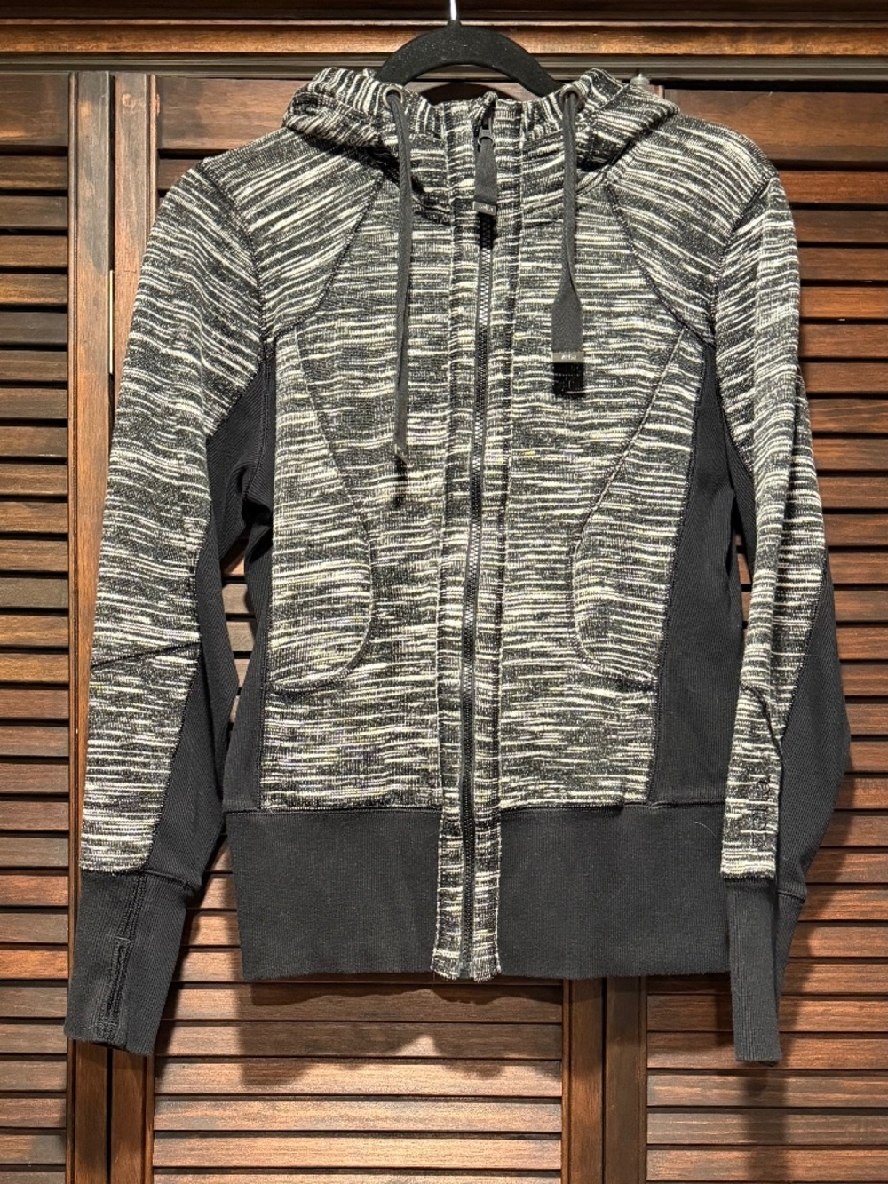 Zella Marled Space Dye Full Zip Hoodie M